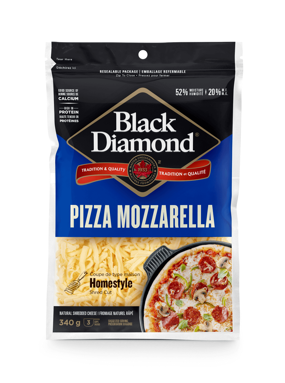 Pizza Mozzarella Shredded Cheese 340g