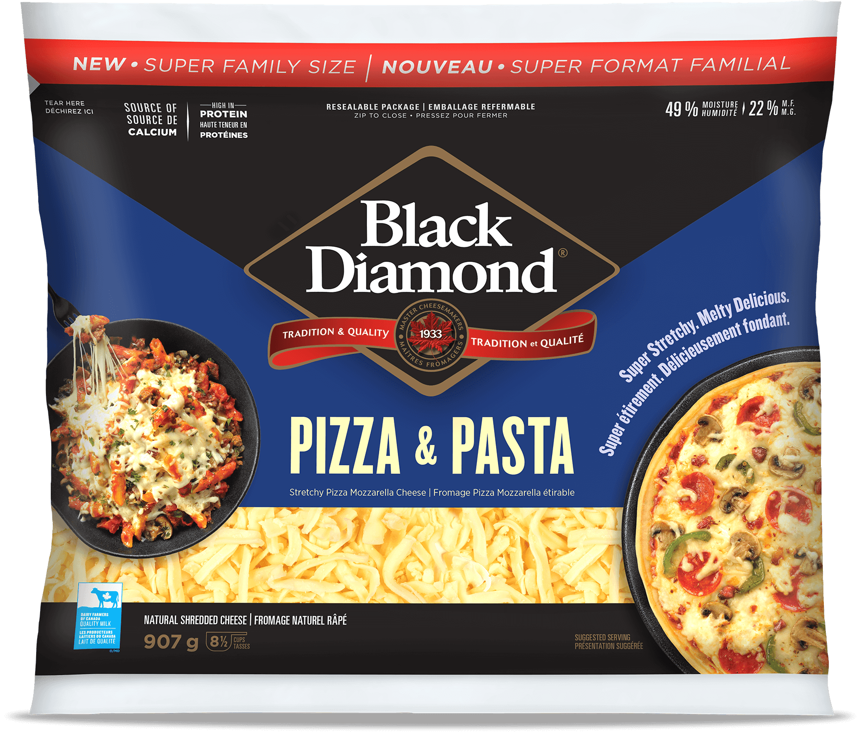 Pizza & Pasta Shredded Cheese 907g